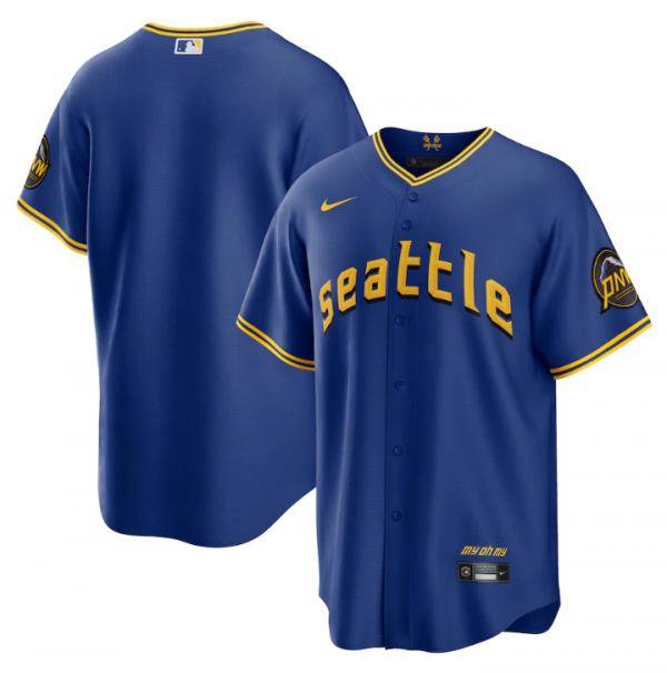 Seattle Mariners Customized Royal 2023 City Connect Cool Base Stitched Baseball Jersey