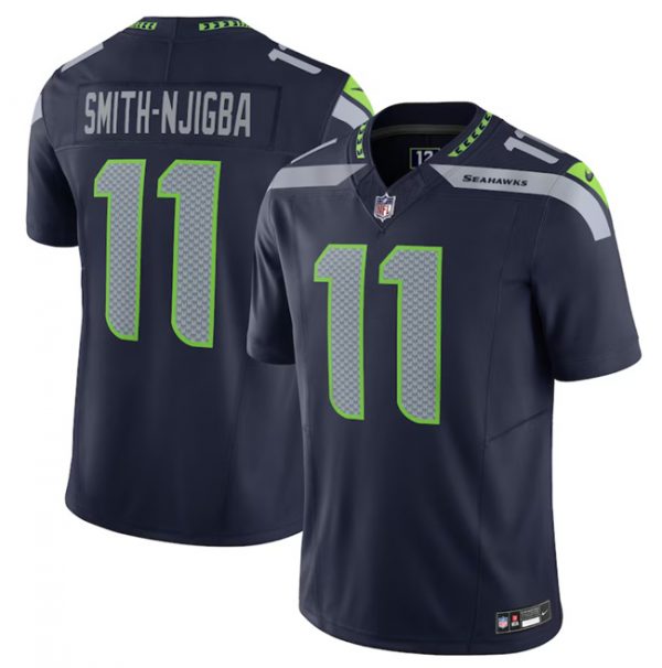 Men Seattle Seahawks #11 Jaxon Smith-Njigba Navy 2023 F.U.S.E. Vapor Limited Stitched Football Jersey