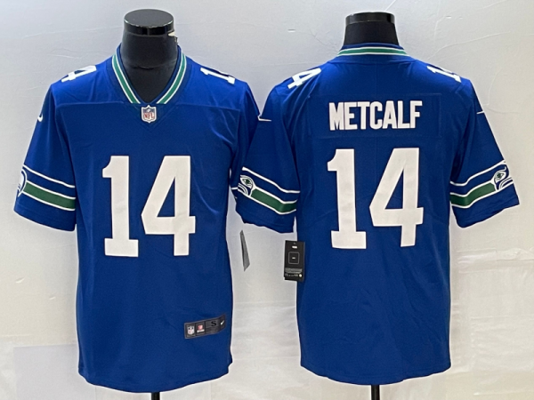 Men Seattle Seahawks #14 DK Metcalf Royal Vapor Untouchable Limited Stitched Football Jersey