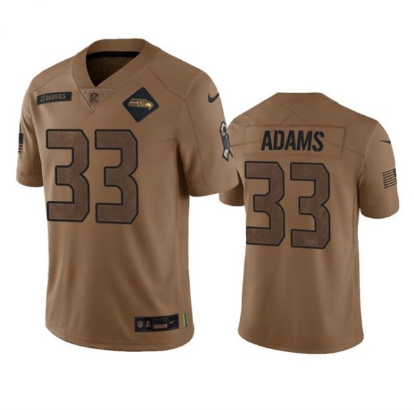 Men Seattle Seahawks #33 Jamal Adams 2023 Brown Salute To Service Limited Stitched Football Jersey