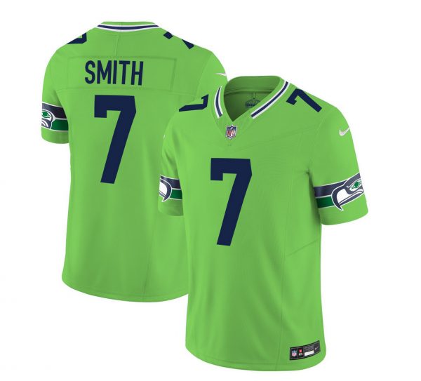 Men Seattle Seahawks #7 Geno Smith 2023 F.U.S.E. Green Limited Stitched Football Jersey