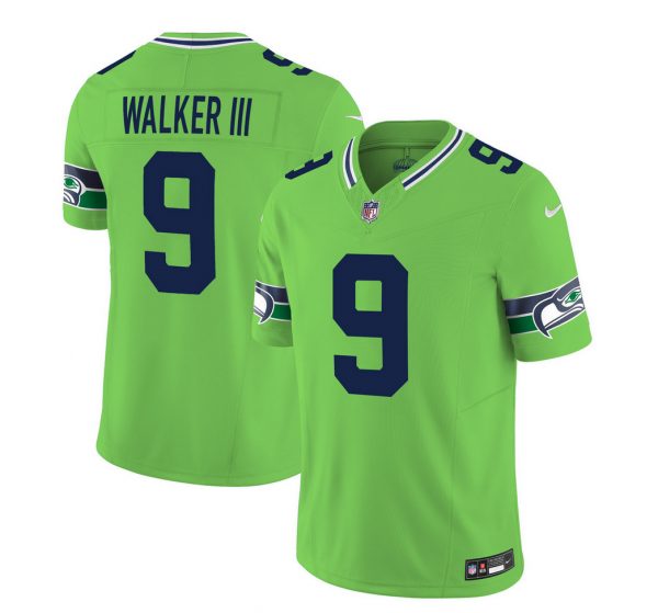 Men Seattle Seahawks #9 Kenneth Walker III 2023 F.U.S.E. Green Limited Stitched Football Jersey