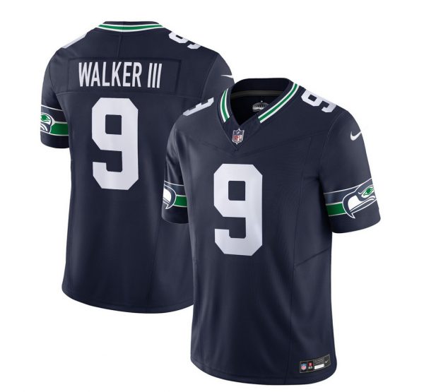 Men Seattle Seahawks #9 Kenneth Walker III 2023 F.U.S.E. Navy Limited Stitched Football Jersey