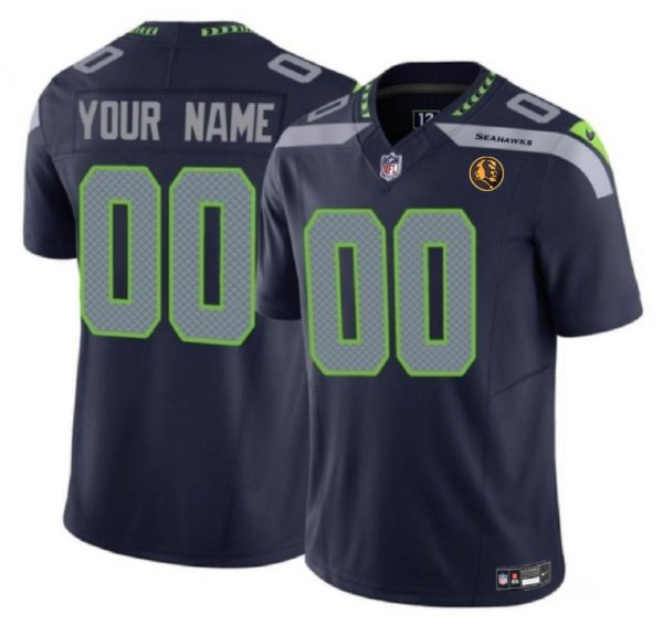 Seattle Seahawks Active Player Custom Navy 2023 F.U.S.E. With John Madden Patch Vapor Limited Stitched Football Jersey