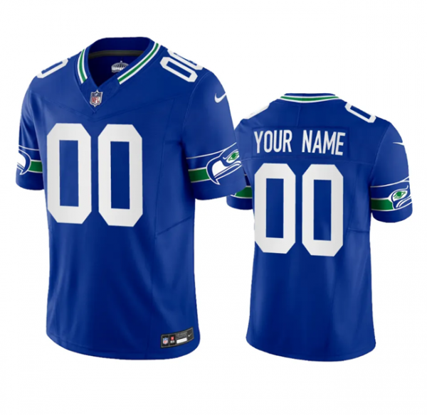 Seattle Seahawks Active Player Custom Royal 2023 F.U.S.E. Vapor Limited Throwback Stitched Jersey