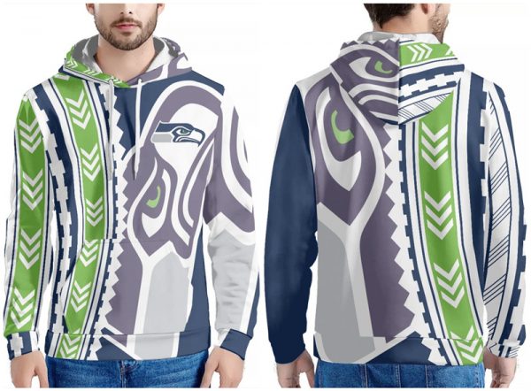 Men Seattle Seahawks Green/Navy Pullover Hoodie