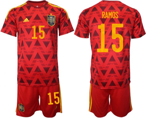 Men Spain #15 Ramos Home Soccer Jersey Suit