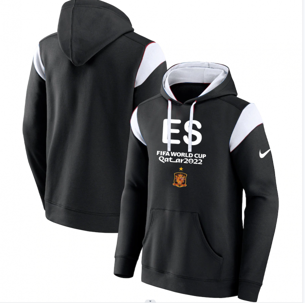 Men Spain Black 2022 FIFA World Cup Soccer Hoodie