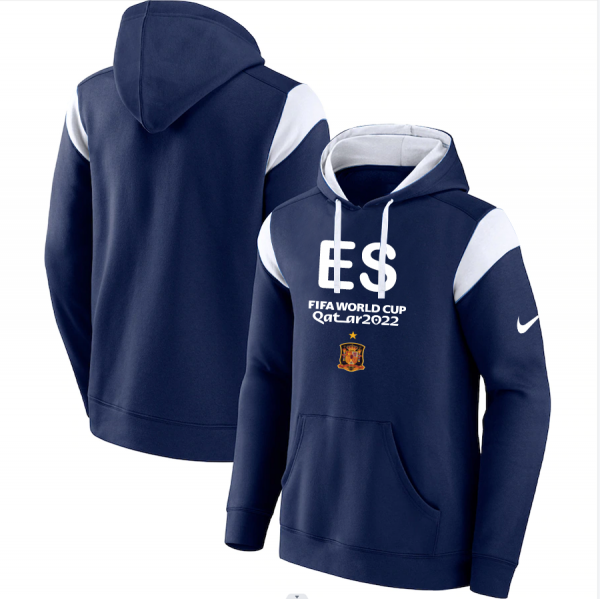 Men Spain Navy 2022 FIFA World Cup Soccer Hoodie