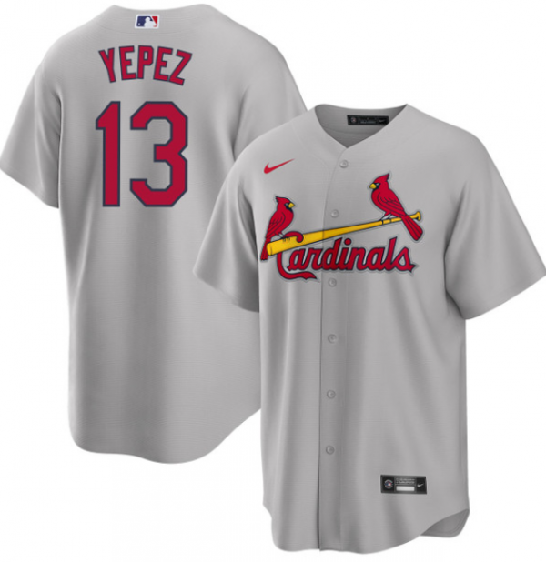 Men St. Louis Cardinals #13 Juan Yepez Grey Cool Base Stitched Jersey