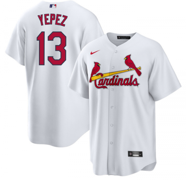 Men St. Louis Cardinals #13 Juan Yepez White Cool Base Stitched Jersey
