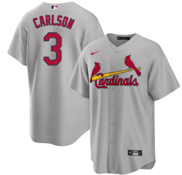 Men St. Louis Cardinals #3 Dylan Carlson Grey Cool Base Stitched Jersey