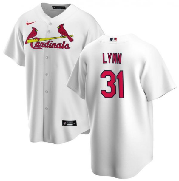 Men St. Louis Cardinals #31 Lance Lynn White Cool Base Stitched Baseball Jersey