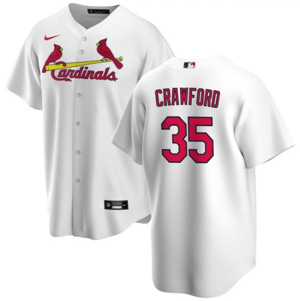 Men St. Louis Cardinals #35 Brandon Crawford White Cool Base Stitched Baseball Jersey