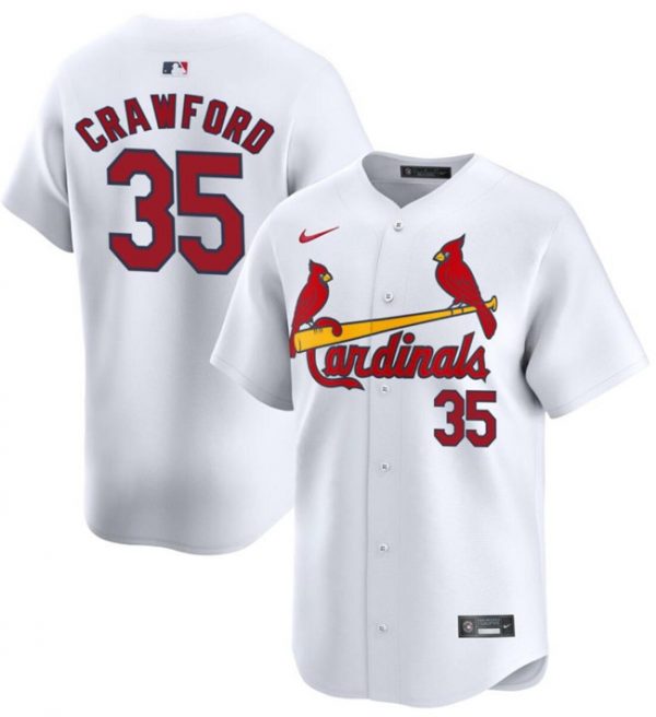 Men St. Louis Cardinals #35 Brandon Crawford White Home Limited Stitched Baseball Jersey