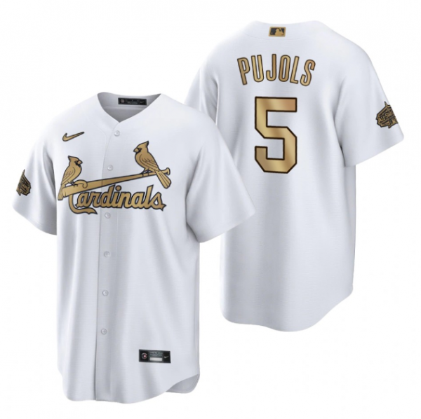 Men St. Louis Cardinals #5 Albert Pujols 2022 All-Star White Cool Base Stitched Baseball Jersey