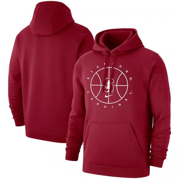 Men Stanford Cardinal Red Basketball Icon Club Fleece Pullover Hoodie