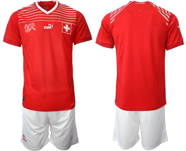 Switzerland Custom Red Home Soccer Jersey Suit