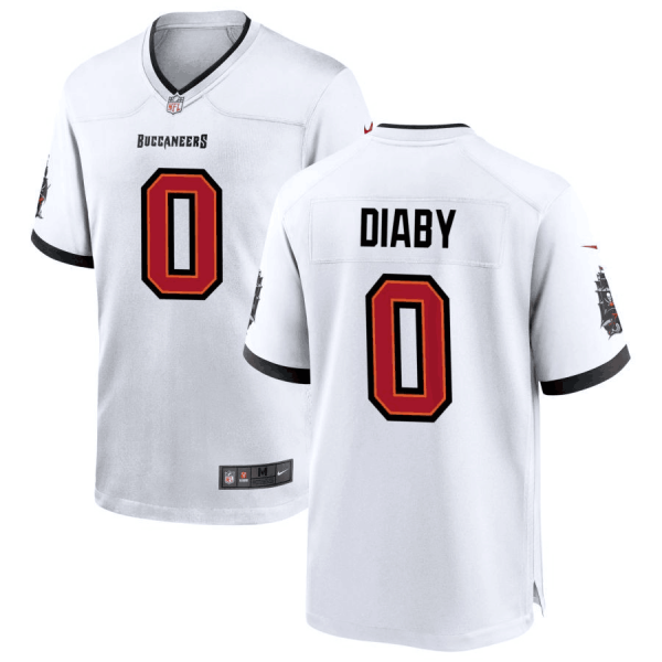 Men Tampa Bay Buccaneers #0 Yaya Diaby White Stitched Game Jersey