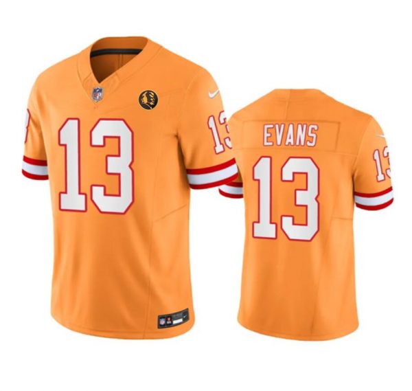 Men Tampa Bay Buccaneers #13 Mike Evans Orange 2023 F.U.S.E. With John Madden Patch Vapor Limited Stitched Football Jersey
