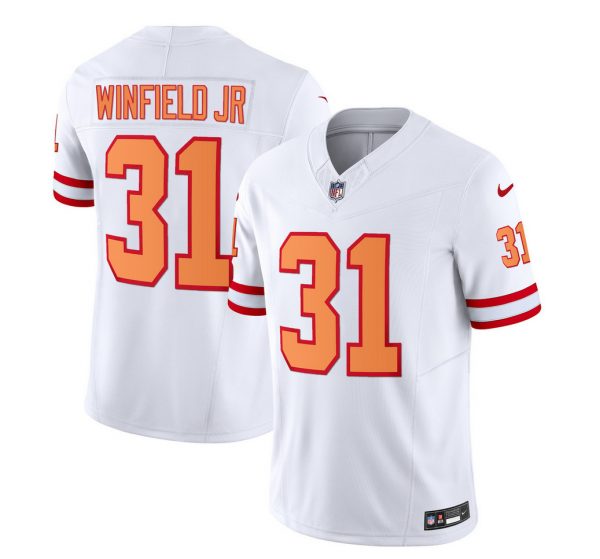 Men Tampa Bay Buccaneers #31 Antoine Winfield Jr. 2023 F.U.S.E. White Throwback Limited Stitched Jersey