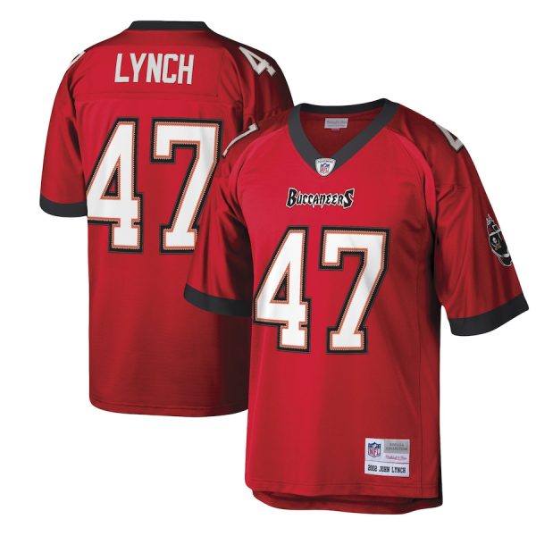 Men Tampa Bay Buccaneers #47 John Lynch Red Mitchell & Ness Stitched Legacy Replica Jersey