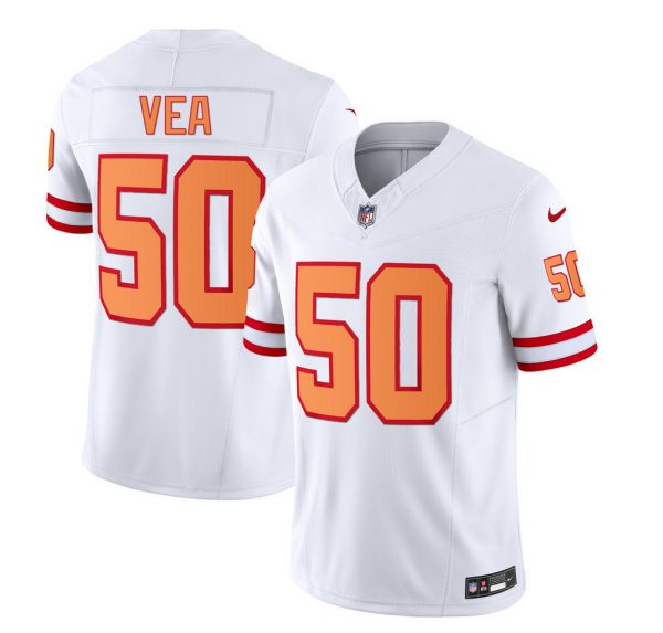 Men Tampa Bay Buccaneers #50 Vita Vea 2023 F.U.S.E. White Throwback Limited Stitched Jersey