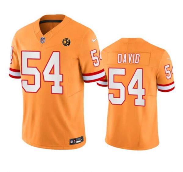 Men Tampa Bay Buccaneers #54 Lavonte David Orange 2023 F.U.S.E. Throwback With John Madden Patch Vapor Limited Stitched Football Jersey