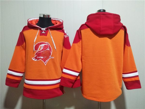 Men Tampa Bay Buccaneers Blank Orange/Red Ageless Must-Have Lace-Up Pullover Hoodie