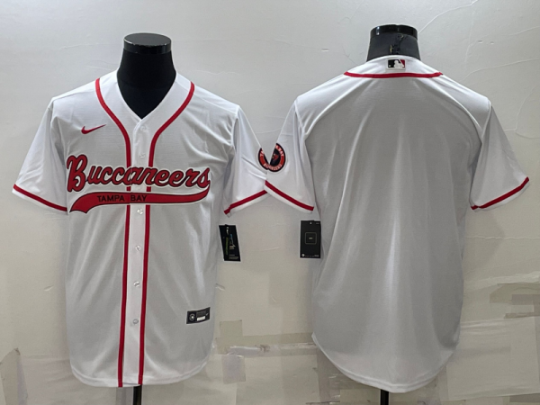 Men Tampa Bay Buccaneers Blank White Cool Base Stitched Baseball Jersey