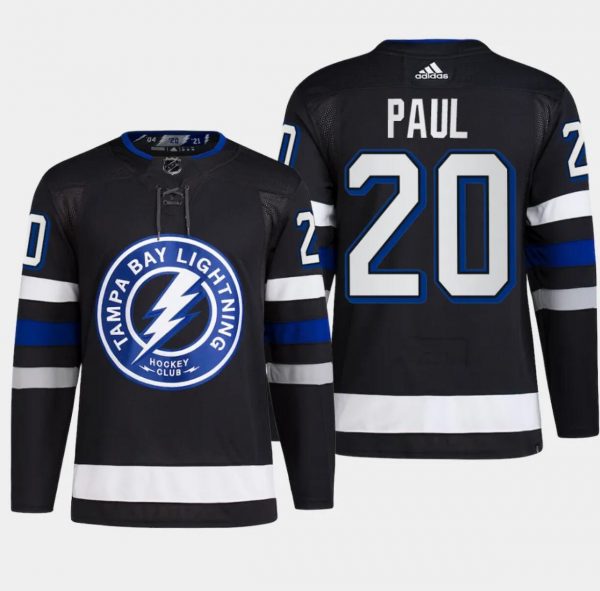 Men Tampa Bay Lightning #20 Nicholas Paul Black Alternate Premier Breakaway Stitched Jersey
