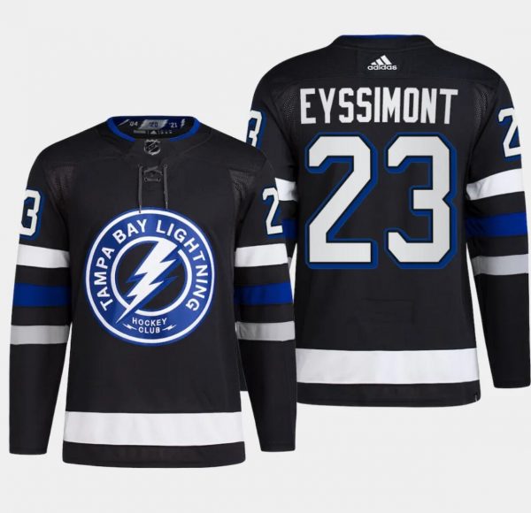 Men Tampa Bay Lightning #23 Michael Eyssimont Black Alternate Premier Breakaway Stitched Jersey