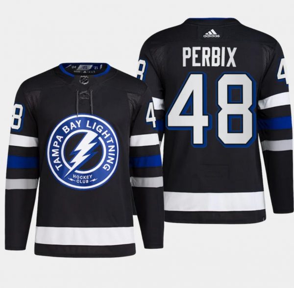 Men Tampa Bay Lightning #48 Nick Perbix Black Alternate Premier Breakaway Stitched Jersey