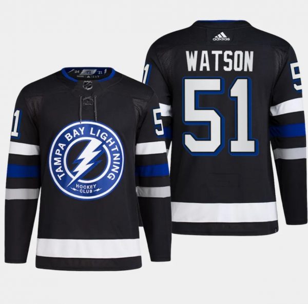 Men Tampa Bay Lightning #51 Austin Watson Black Alternate Premier Breakaway Stitched Jersey
