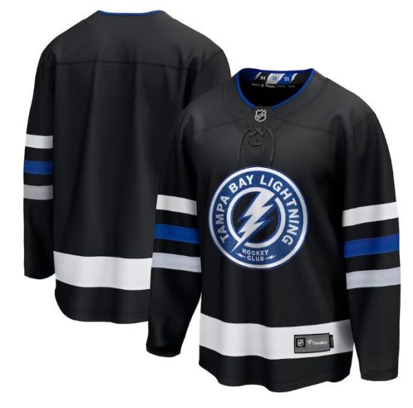Tampa Bay Lightning Custom Black 2024 Alternate Premier Breakaway Stitched Jersey