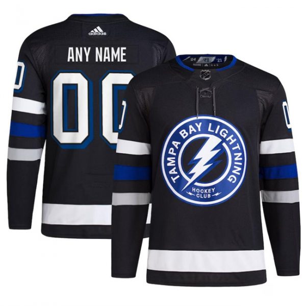 Tampa Bay Lightning Custom Black Alternate Premier Breakaway Stitched Jersey