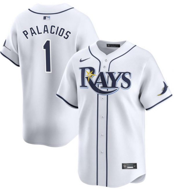 Men Tampa Bay Rays #1 Richie Palacios White Home Limited Stitched Baseball Jersey