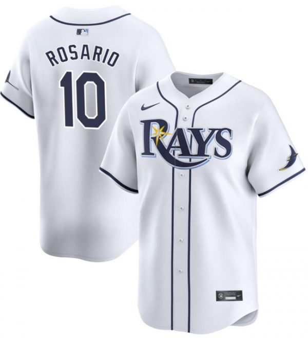 Men Tampa Bay Rays #10 Amed Rosario White Home Limited Stitched Baseball Jersey