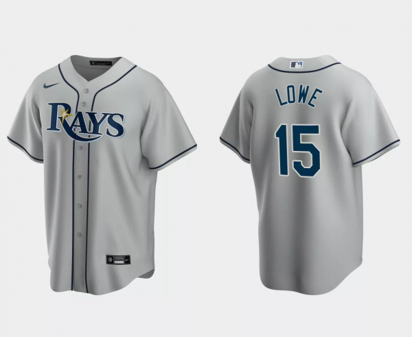 Men Tampa Bay Rays #15 Josh Lowe Gray Cool Base Stitched Baseball Jersey