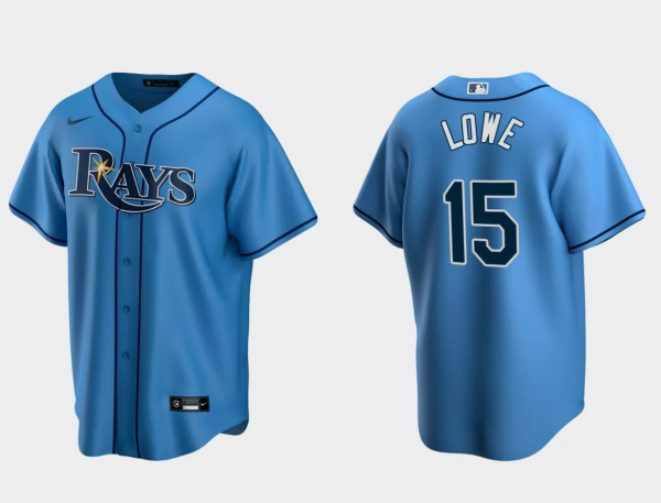 Men Tampa Bay Rays #15 Josh Lowe Light Blue Cool Base Stitched Baseball Jersey