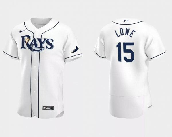 Men Tampa Bay Rays #15 Josh Lowe White Flex Base Stitched Jersey