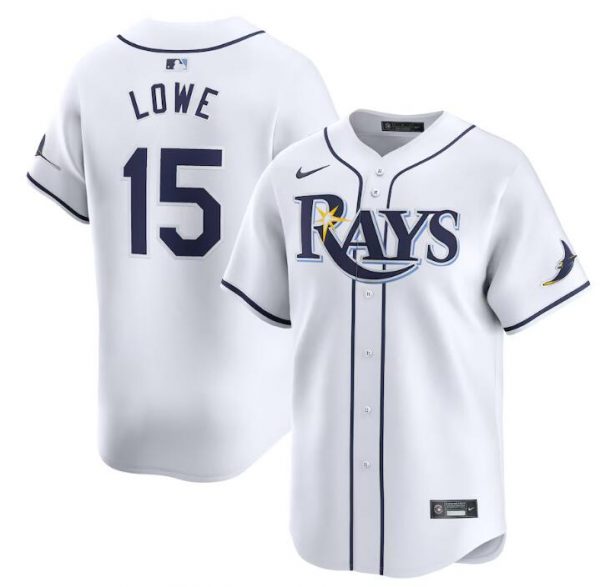 Men Tampa Bay Rays #15 Josh Lowe White Home Limited Stitched Baseball Jersey