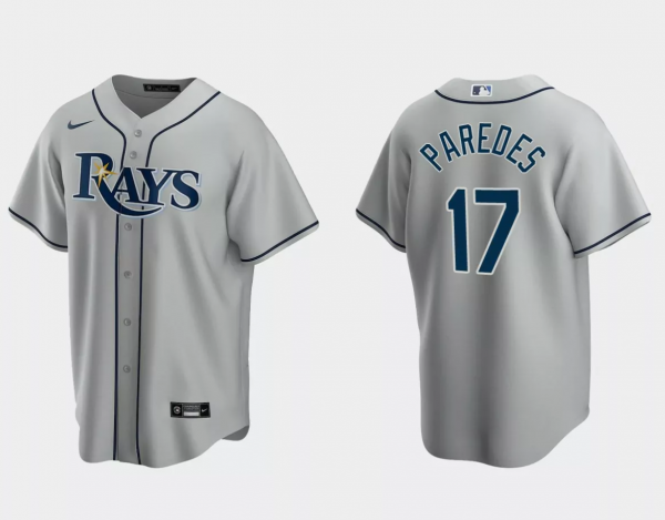 Men Tampa Bay Rays #17 Isaac Paredes Gray Cool Base Stitched Baseball Jersey