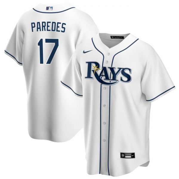 Men Tampa Bay Rays #17 Isaac Paredes White Cool Base Stitched Baseball Jersey