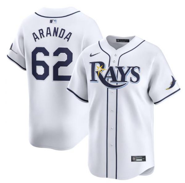Men Tampa Bay Rays #62 Jonathan Aranda White Home Limited Stitched Baseball Jersey