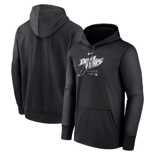 Men Tampa Bay Rays Black Collection Practice Performance Pullover Hoodie