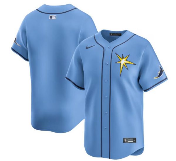Men Tampa Bay Rays Blank Light Blue Alternate Limited Stitched Baseball Jersey