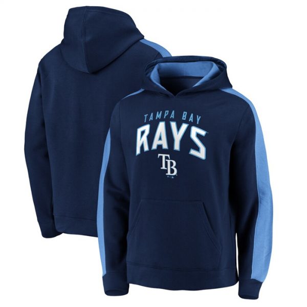 Men Tampa Bay Rays Navy Game Time Arch Pullover Hoodie Pullover Hoodie