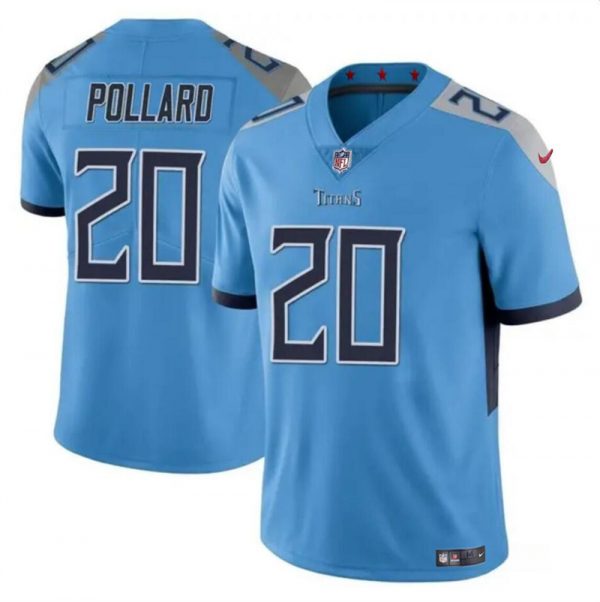Men Tennessee Titans #20 Tony Pollard Blue Vapor Limited Stitched Football Jersey