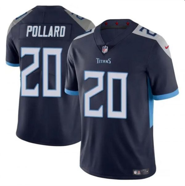 Men Tennessee Titans #20 Tony Pollard Navy Vapor Limited Stitched Football Jersey